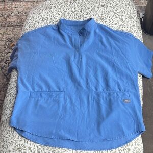 Figs Women's Cornflower Blue Mock-Neck Tunic Scrub Top